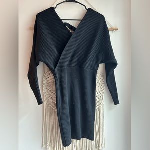Black sexy sweater dress